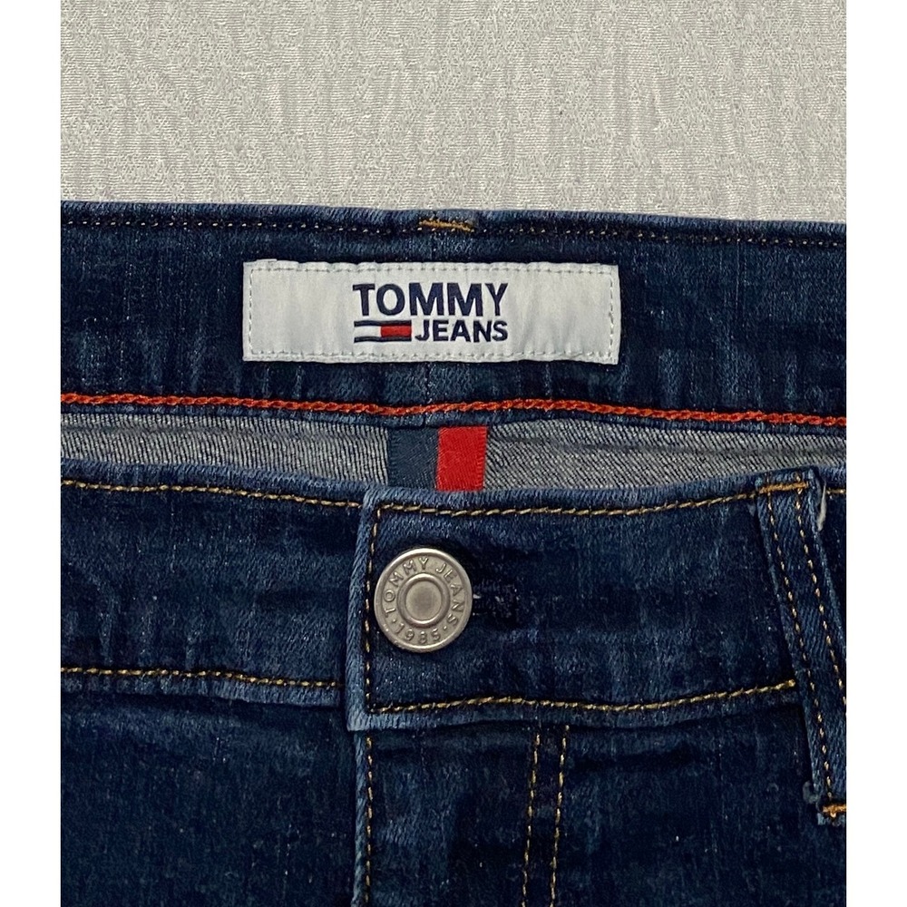 Tommy Jeans Mens‎ Straight Fit Dark Wash Denim Jeans 34x32 Distressed Stretch - Picture 5 of 12